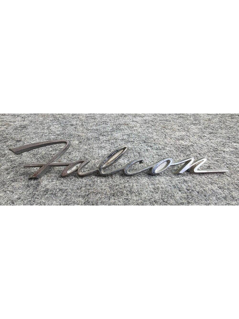 Vintage Ford Falcon Chrome Emblem Badge Ornament Long Classic Car Accessory